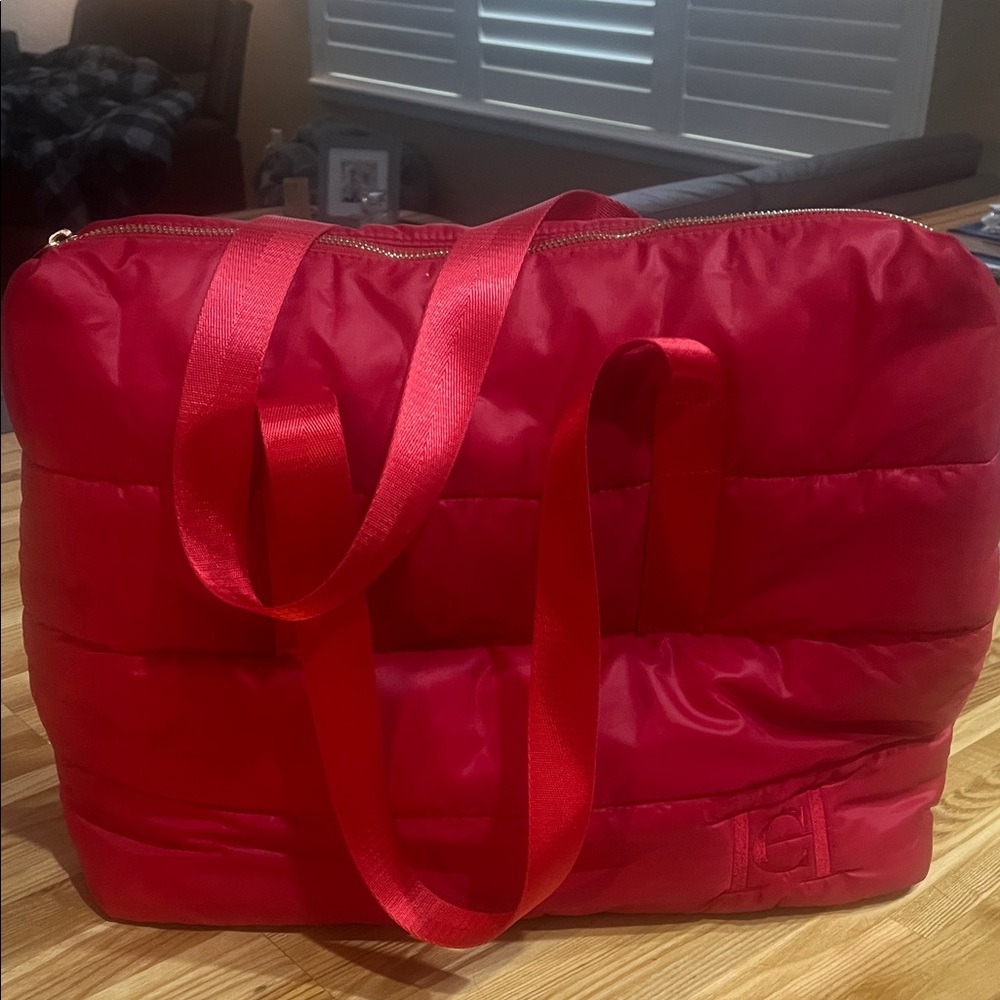 Carolina Herrera Vibrant Red Puffer Tote